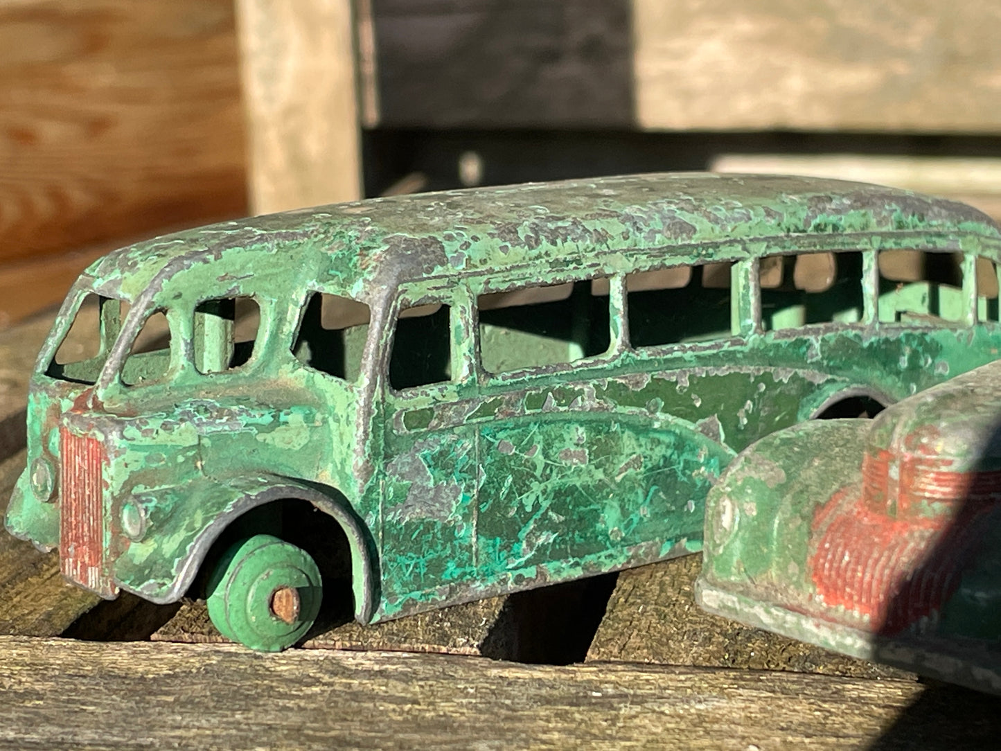 Dinky Toys by Meccano of Liverpool Chrysler, Packard and Single deck Bus toy vehicles