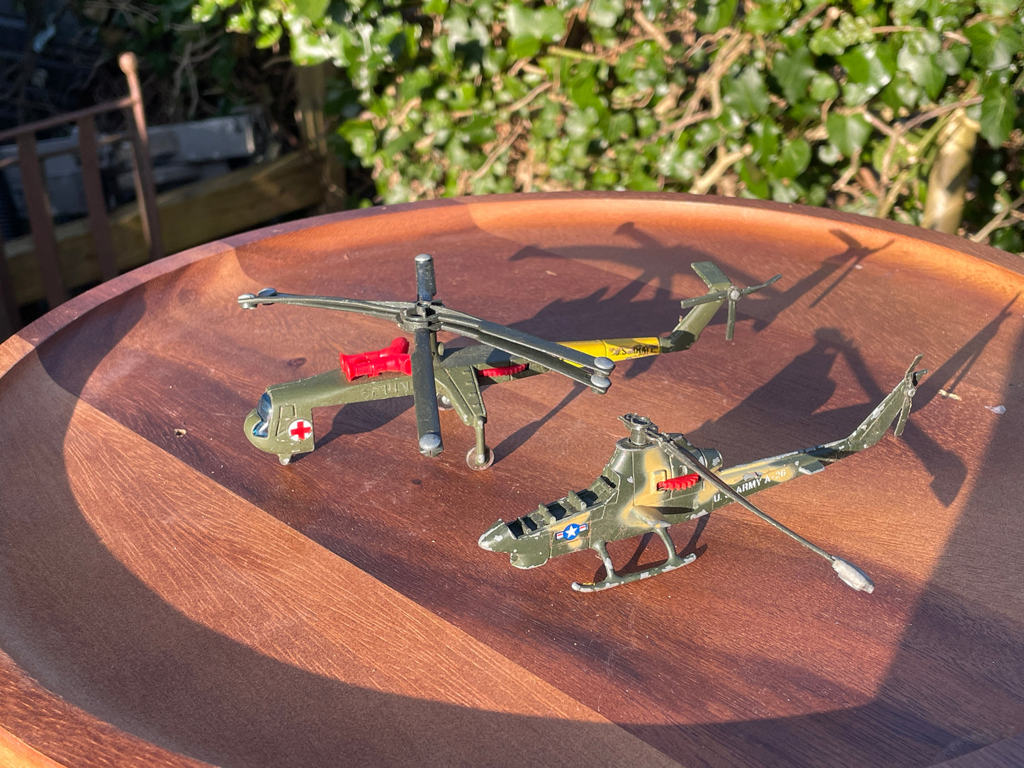 Corgi toy helicopters, Sikorsky skycrane and Bell AH-1G - 1970's toys