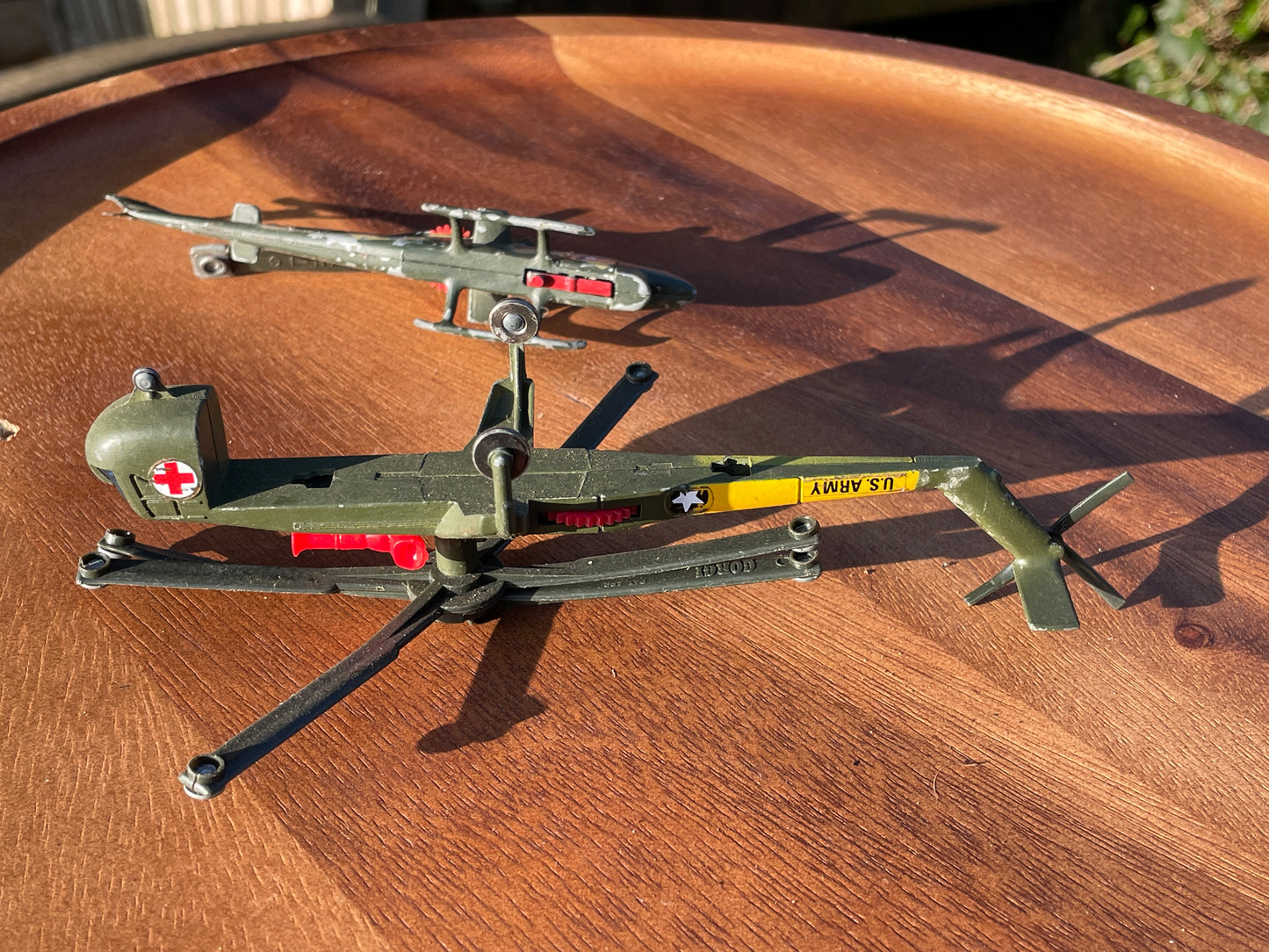 Corgi toy helicopters, Sikorsky skycrane and Bell AH-1G - 1970's toys