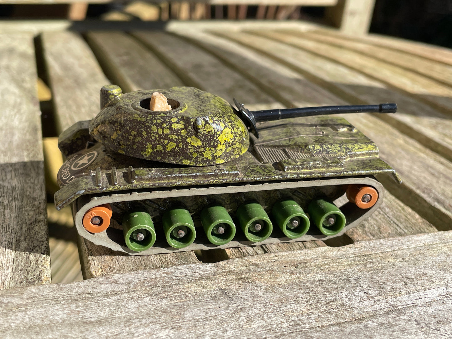 Matchbox Battle Kings K-102 M48 A2 Army Green diecast toy tank - near mint condition 1970's