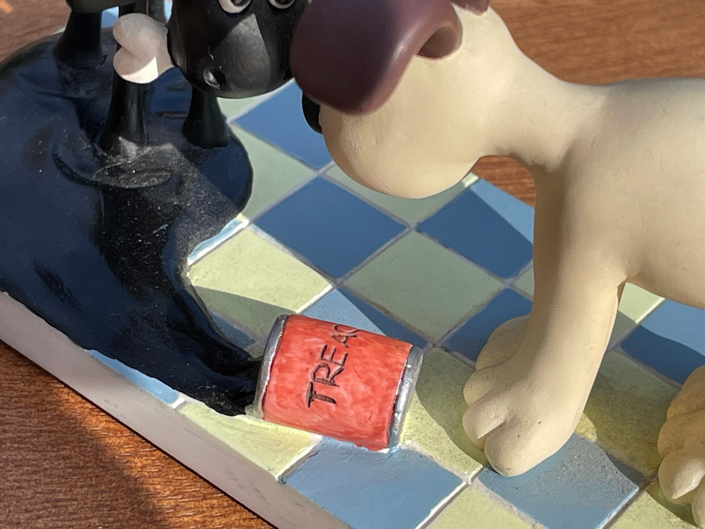 Hand painted Gromit and Shaun the sheep in treacle figure set from A Close Shave