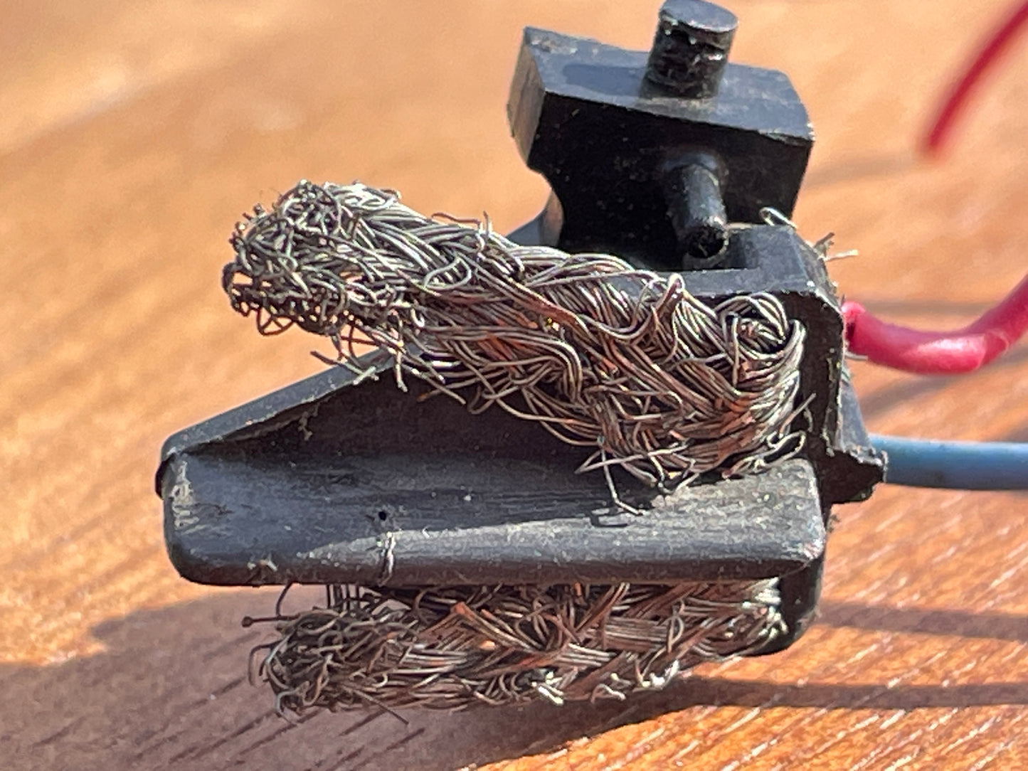 Original 70's Scalextric spares rear axil, motor and contact bushes, banked corner prop