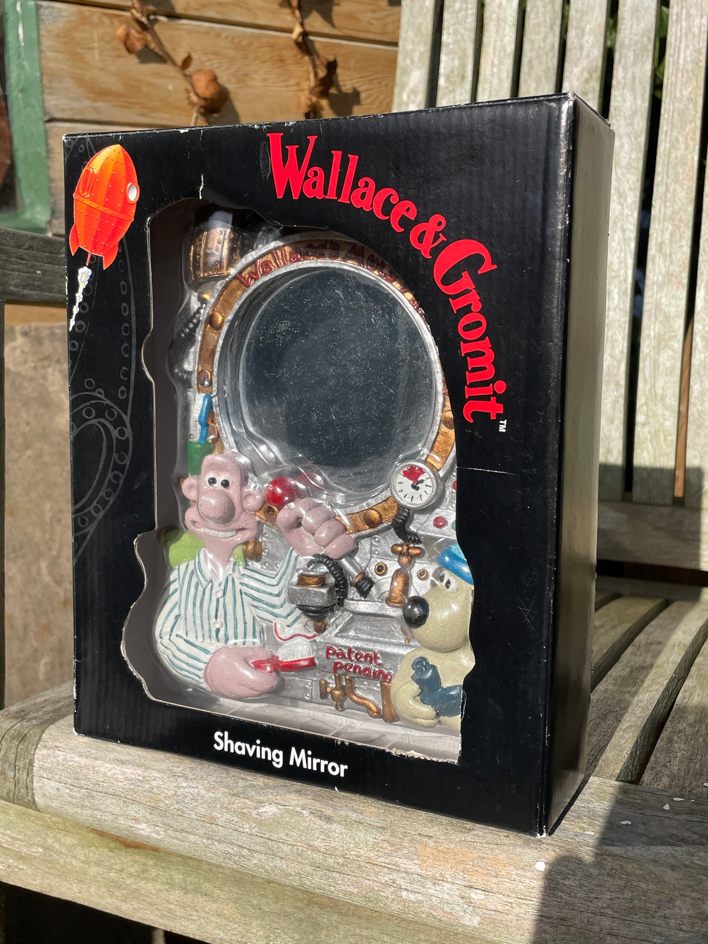 Original Wallace and Gromit shaving mirror in sealed original box approx 19cm tall