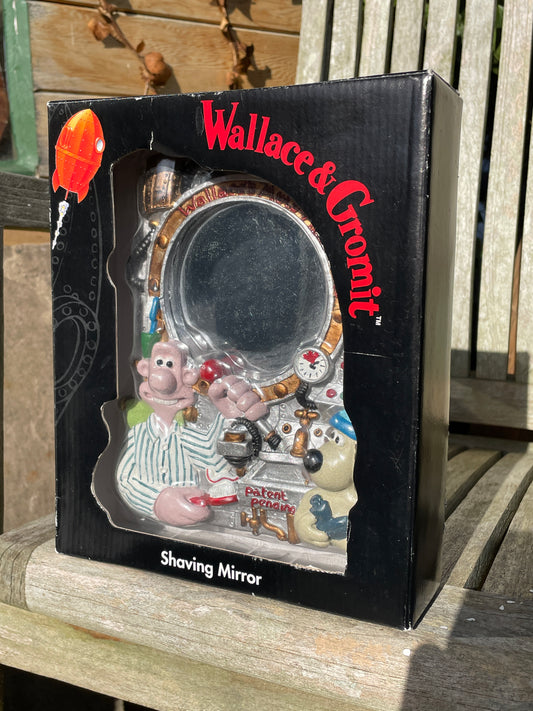Original Wallace and Gromit shaving mirror in sealed original box approx 19cm tall