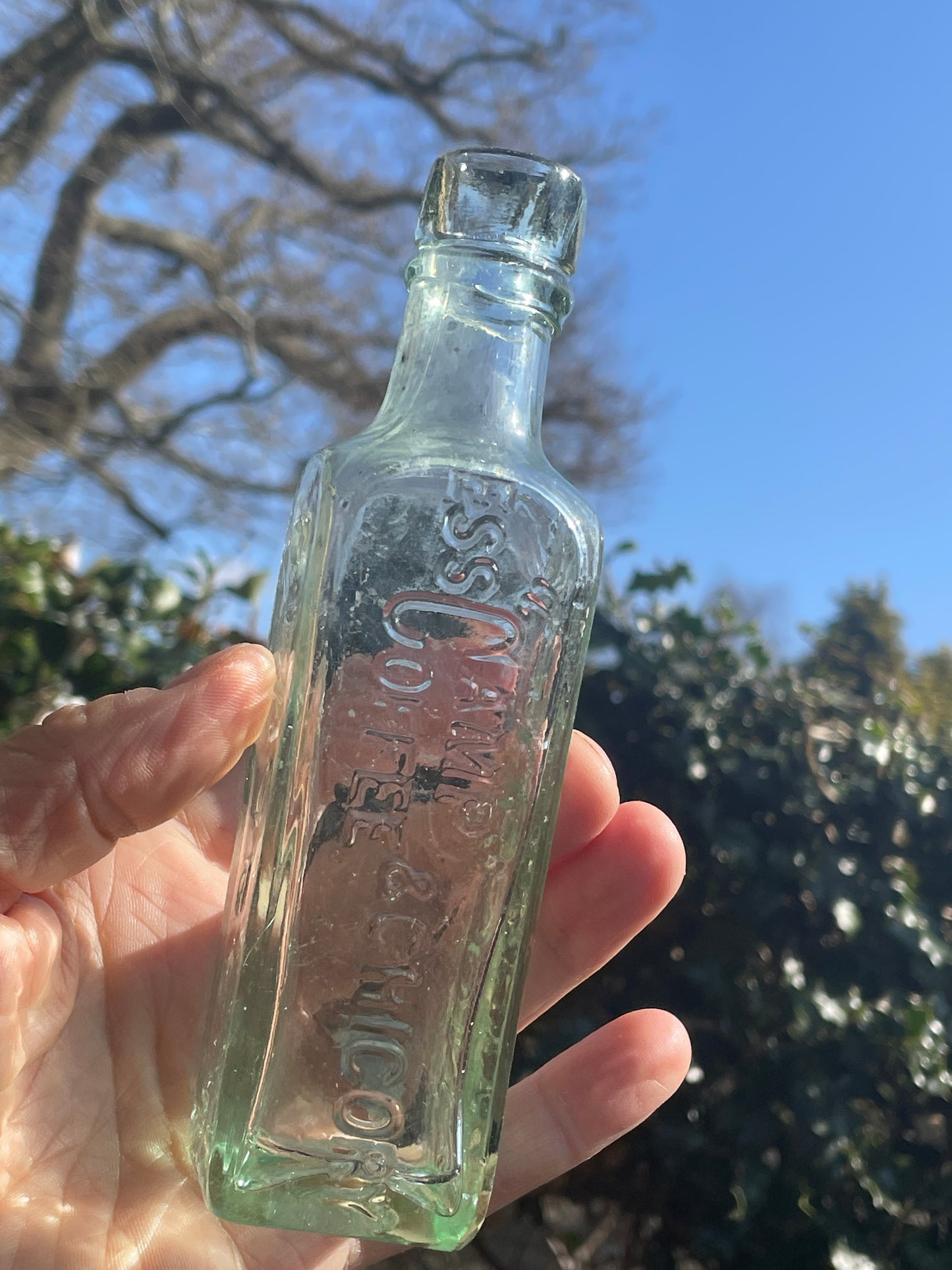 Three ESS Camp Coffee and chicory bottles two Glasgow and one Edinburgh