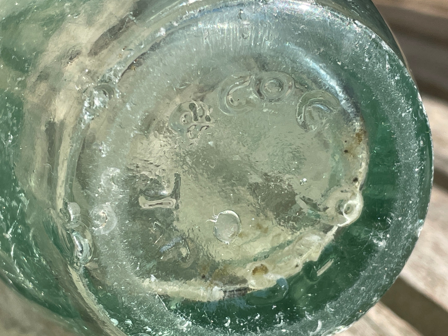 Two Victorian Ellis Ruthin Torpedo mineral water clear glass bottles c1890