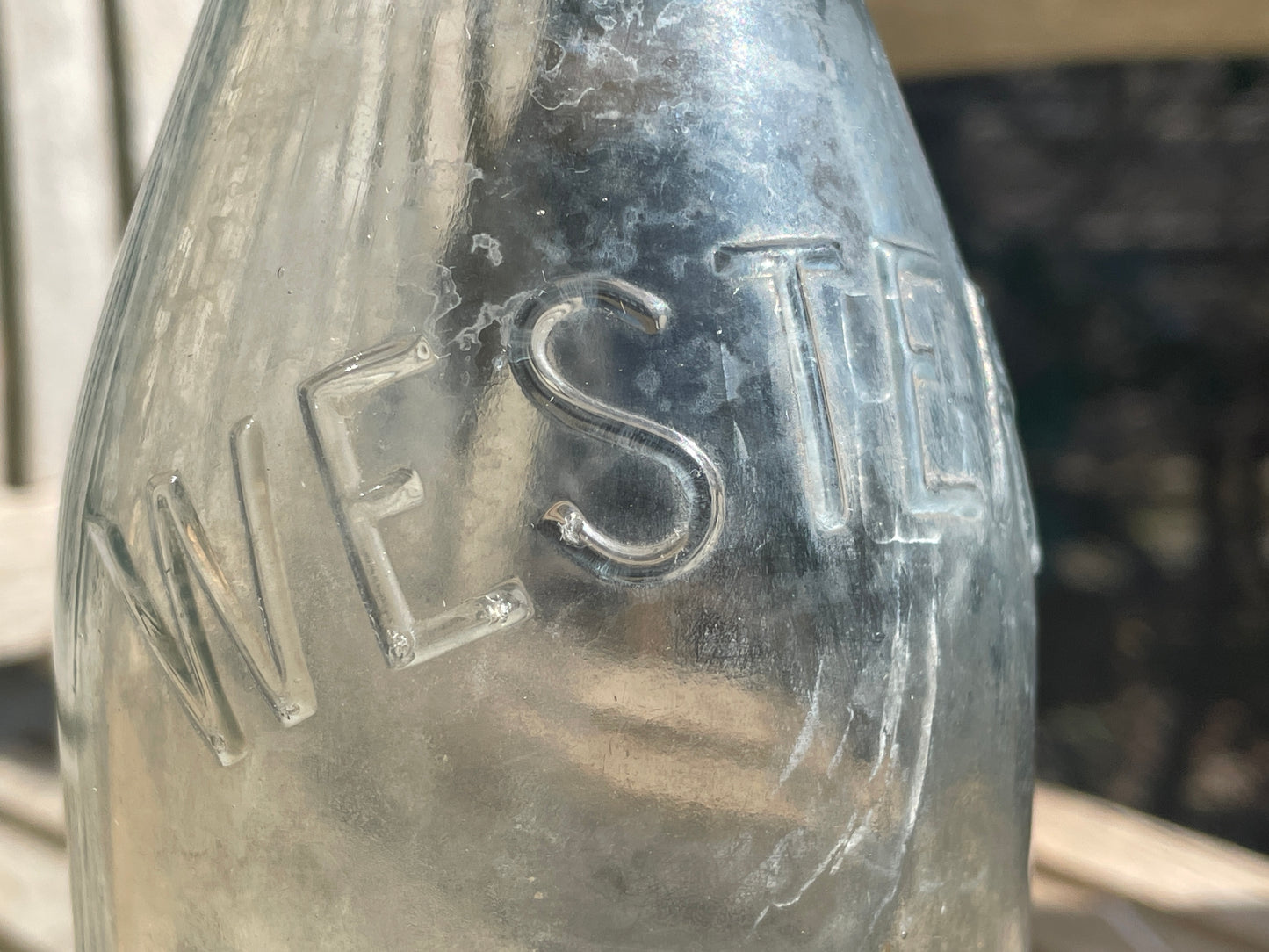 Vintage Original R. White 'Western' Glass Bottle With Original Stopper c1900