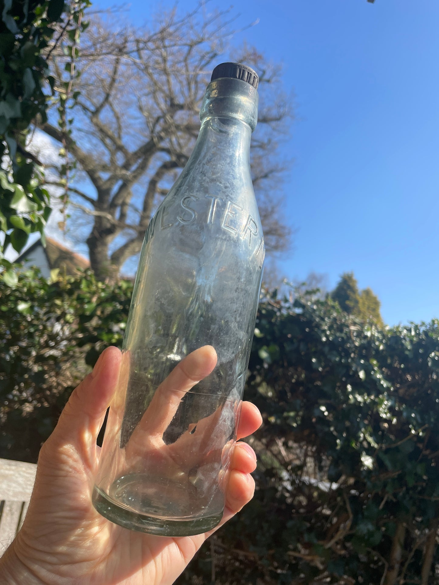 Vintage Original R. White 'Western' Glass Bottle With Original Stopper c1900