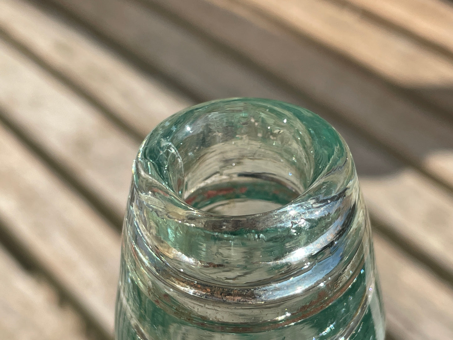 Original Oldham and Co. Rushden and Sherington 1906 clear cod bottle with marble