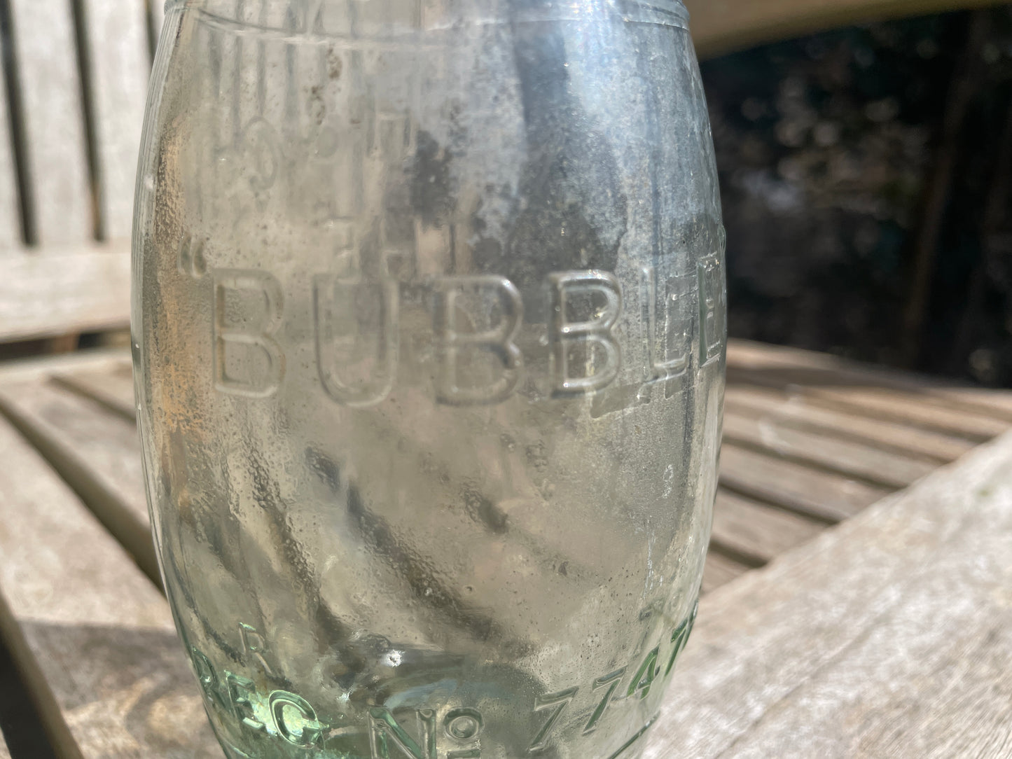 Original decorative Smith and Co. The Brewery Oundle torpedo shaped clear glass bottle 1938