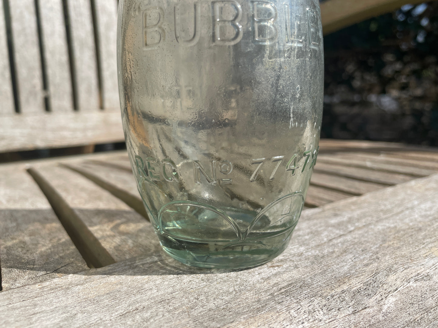 Original decorative Smith and Co. The Brewery Oundle torpedo shaped clear glass bottle 1938
