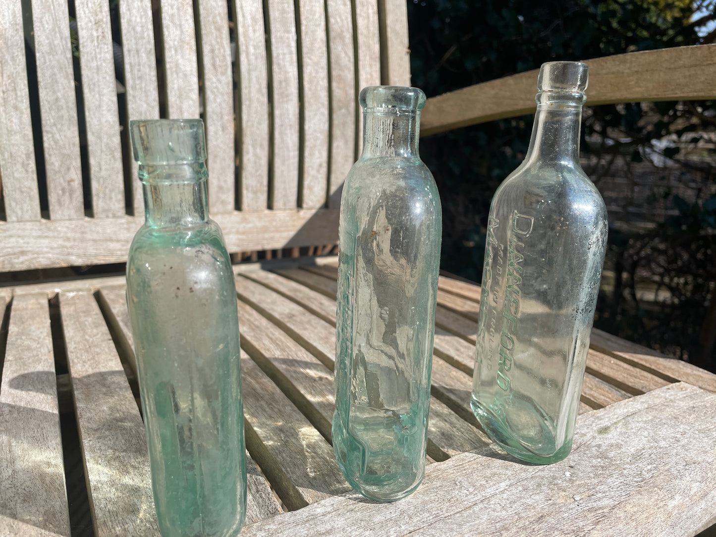 Three Antique glass bottles, Fellows Syrup , Dinneford's Magnesia examples