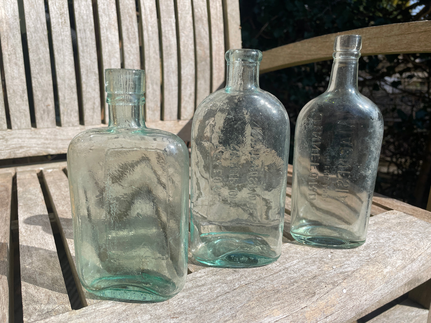 Three Antique glass bottles, Fellows Syrup , Dinneford's Magnesia examples