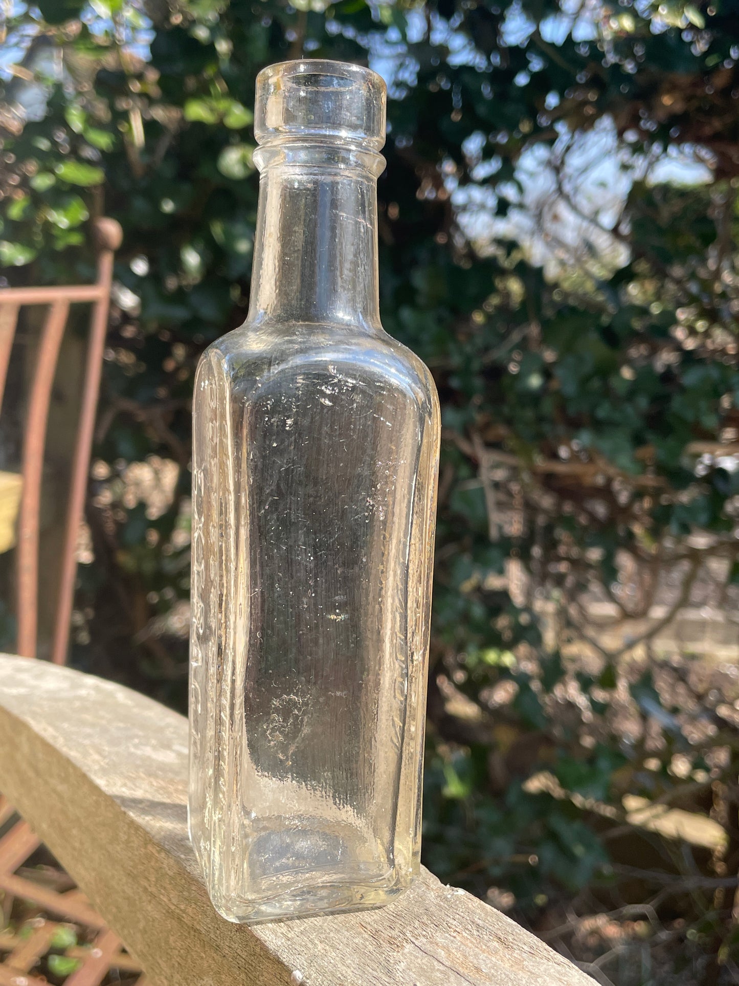 Antique J Lyons and Co. London Coffee and Chicory extract clear glass bottle