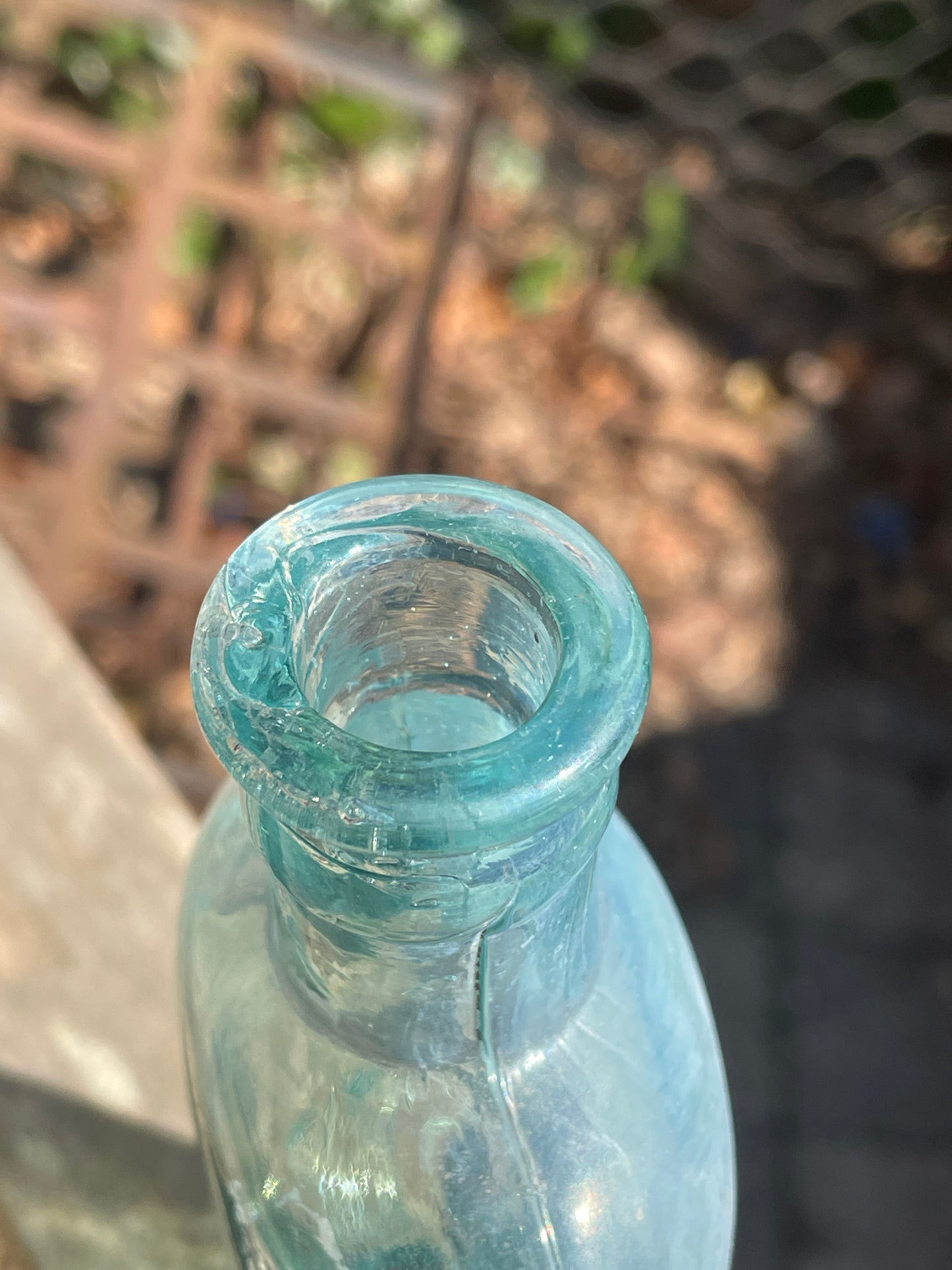 Antique Apothecary blue glass Woodward Chemist London bottle 15.5cm tall