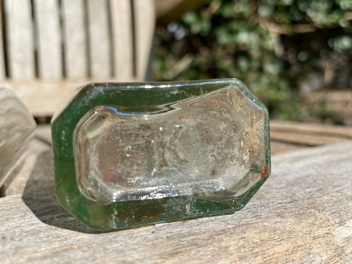 Yates's Wine Lodge and two other long necked antique bottles