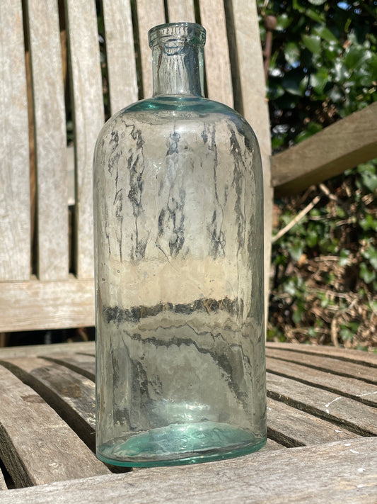 Early Victorian glass bottle in excellent condition 17cm tall