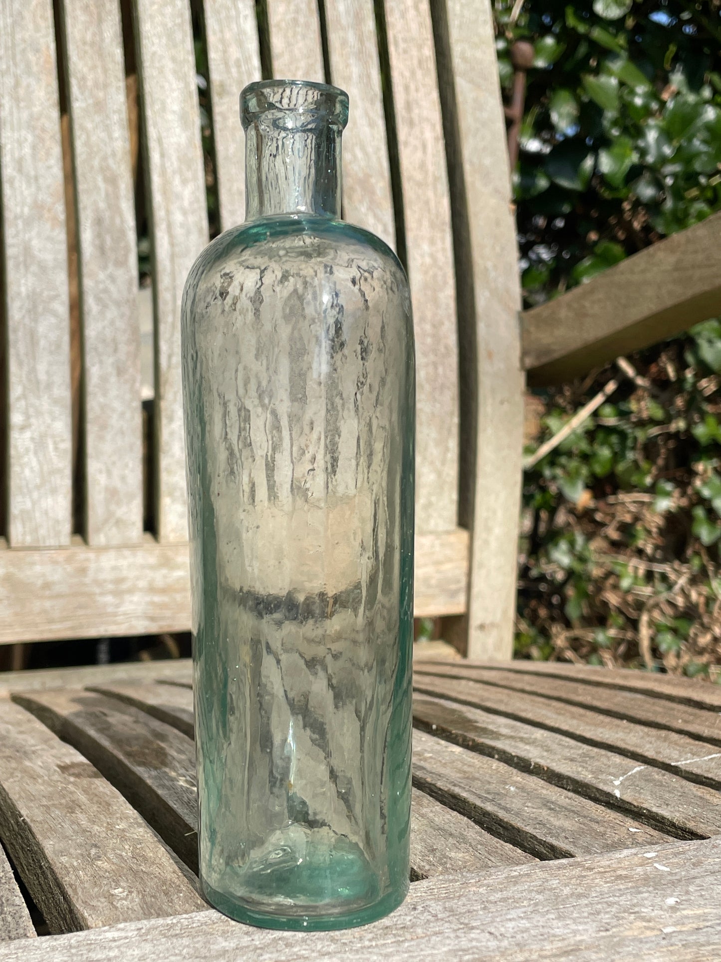 Early Victorian glass bottle in excellent condition 17cm tall