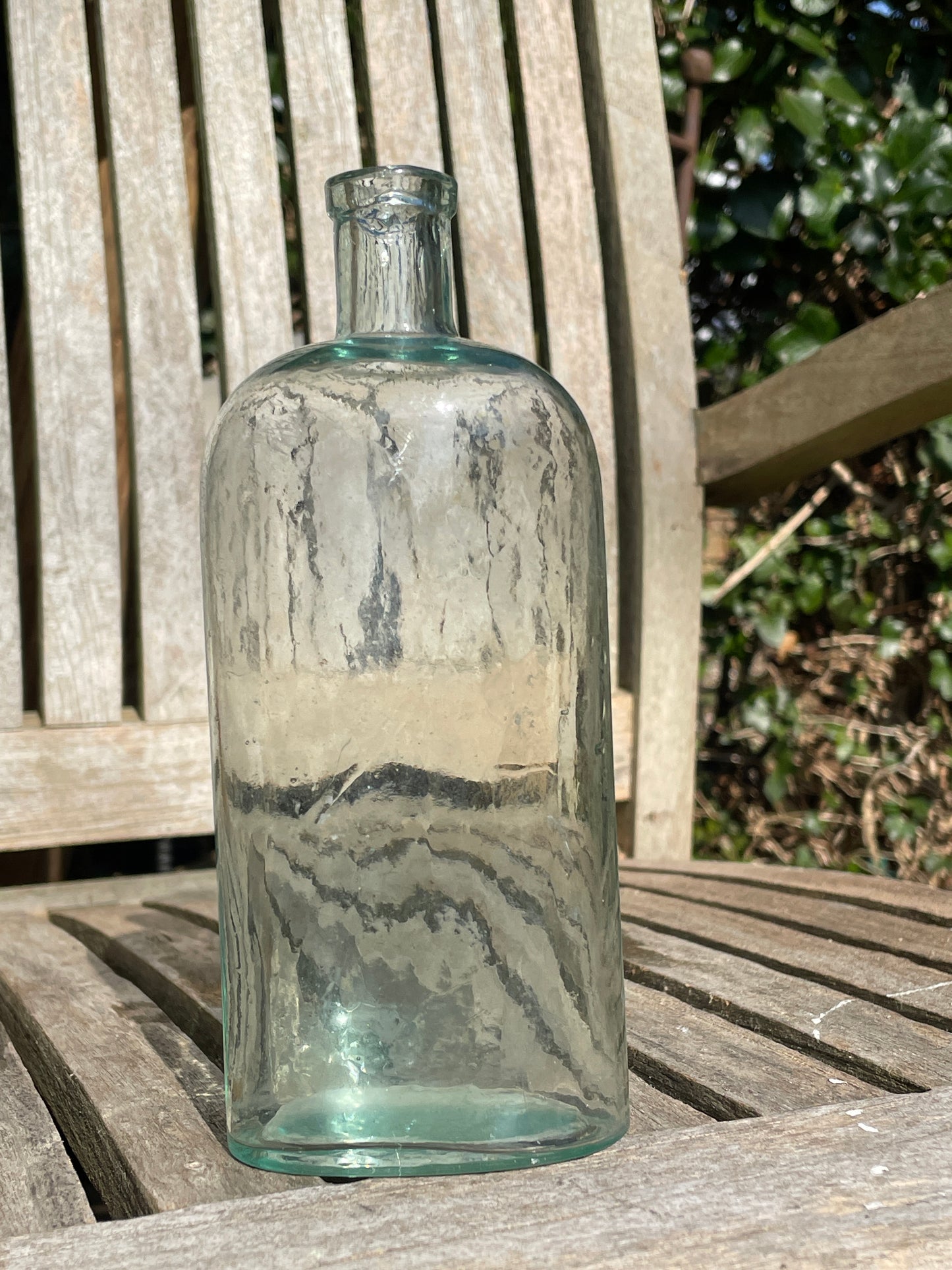 Early Victorian glass bottle in excellent condition 17cm tall