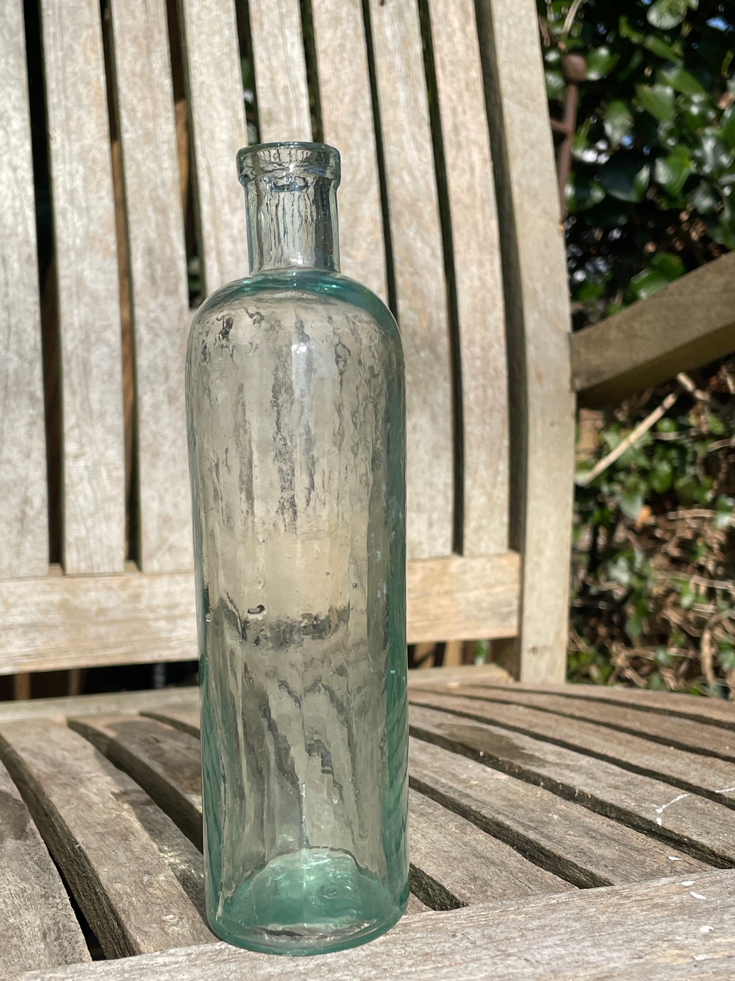 Early Victorian glass bottle in excellent condition 17cm tall