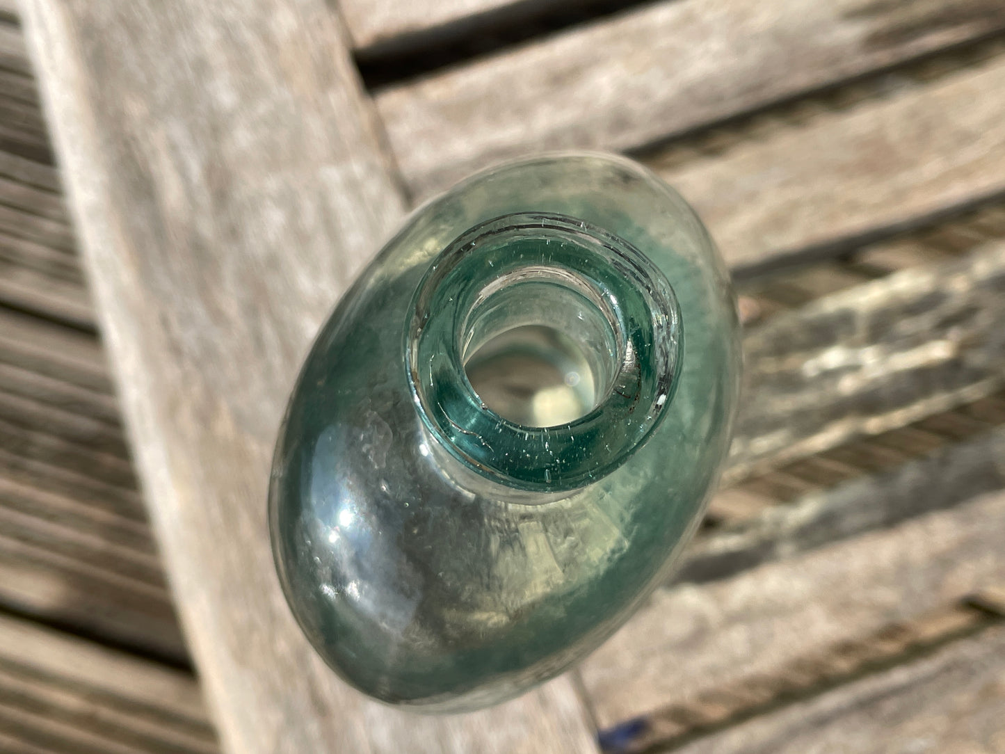 Early Victorian glass bottle in excellent condition 17cm tall