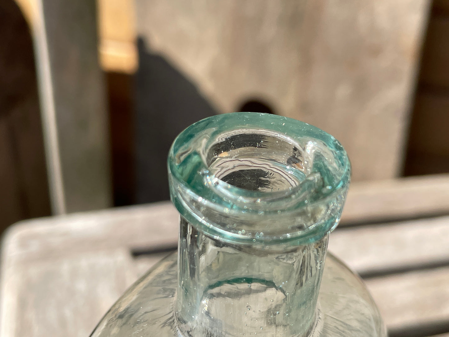 Early Victorian glass bottle in excellent condition 17cm tall