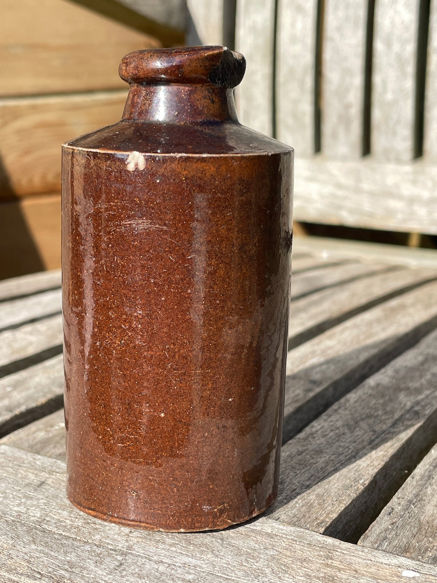 Doulton Lambeth salt glazed stoneware ink bottle 11cm tall c1880
