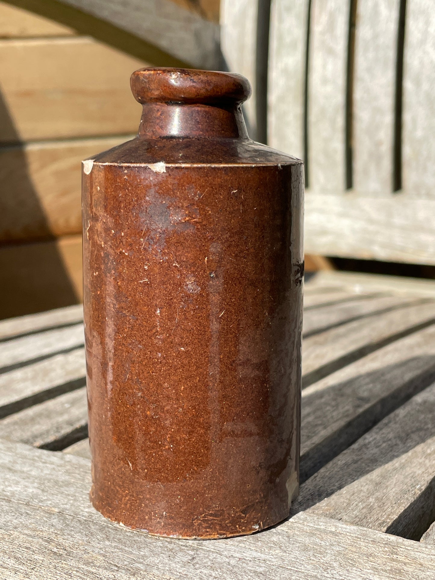 Doulton Lambeth salt glazed stoneware ink bottle 11cm tall c1880