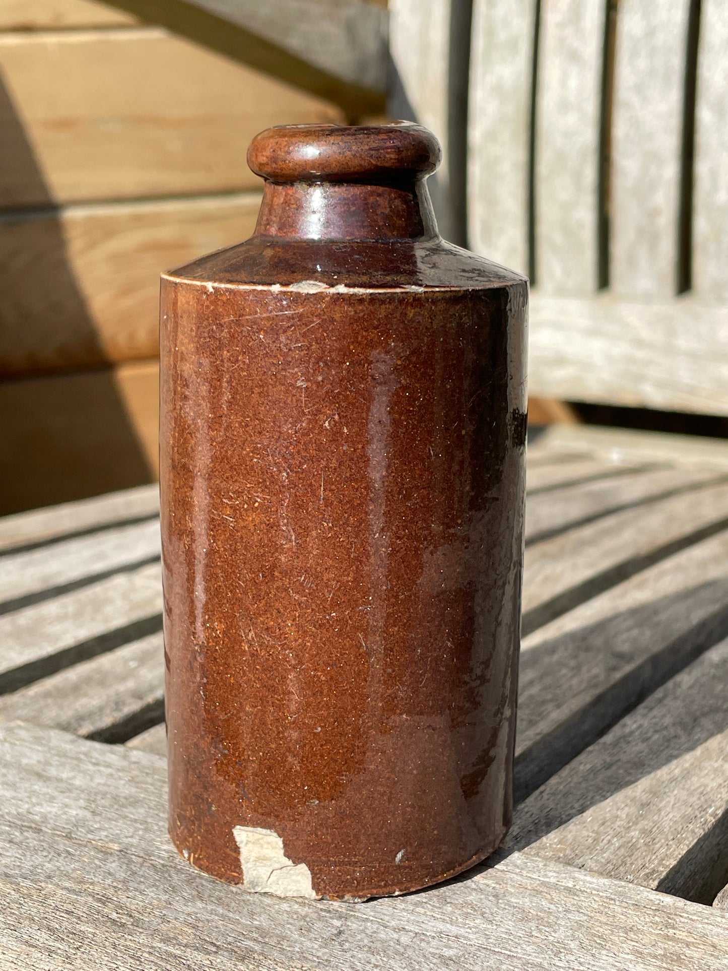 Doulton Lambeth salt glazed stoneware ink bottle 11cm tall c1880