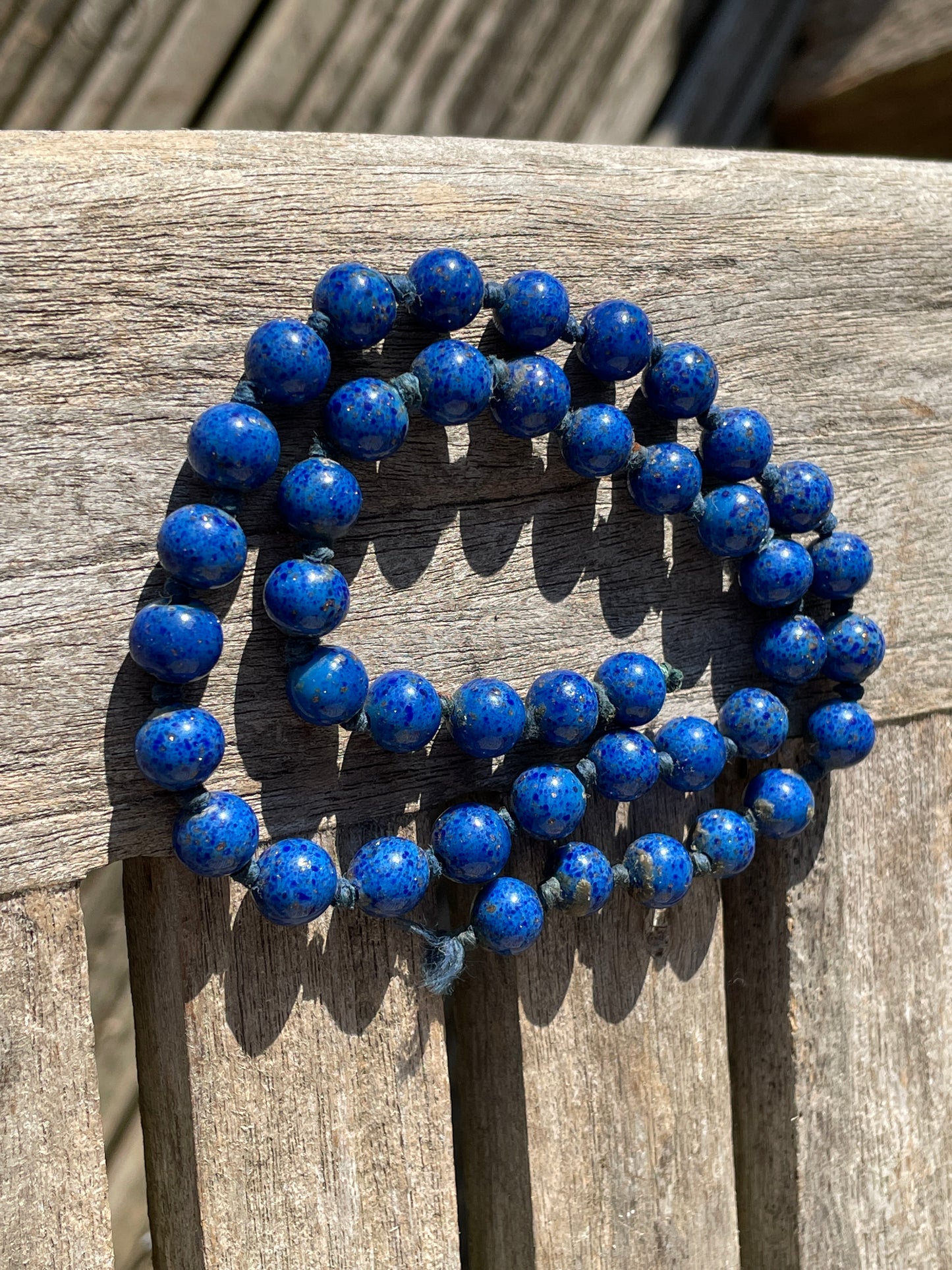 Vintage Lapis Lazuli neckless 41cm long 8mm beads