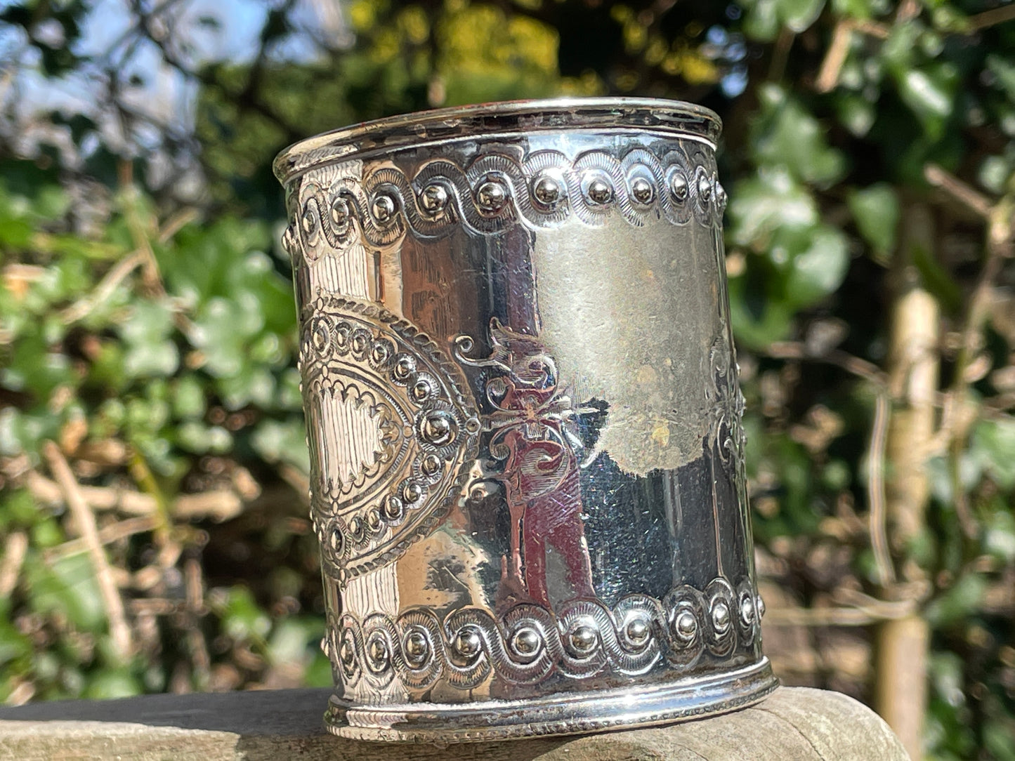 Antique Victorian Silver plated Tankard by William Hutton and sons Sheffield c1860
