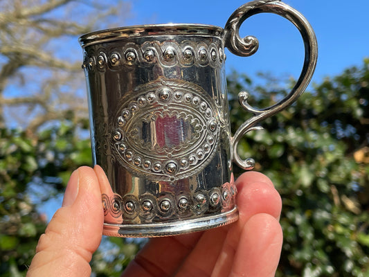 Antique Victorian Silver plated Tankard by William Hutton and sons Sheffield c1860