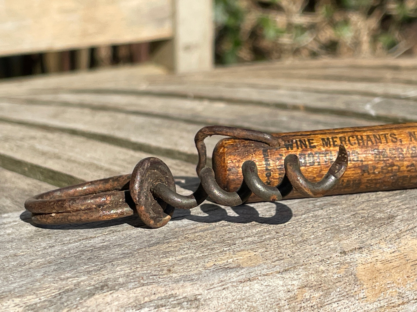 American Antique cork screw -Skinner and Rook wine merchants Nottingham, bottlers Bass and Guinness c1900