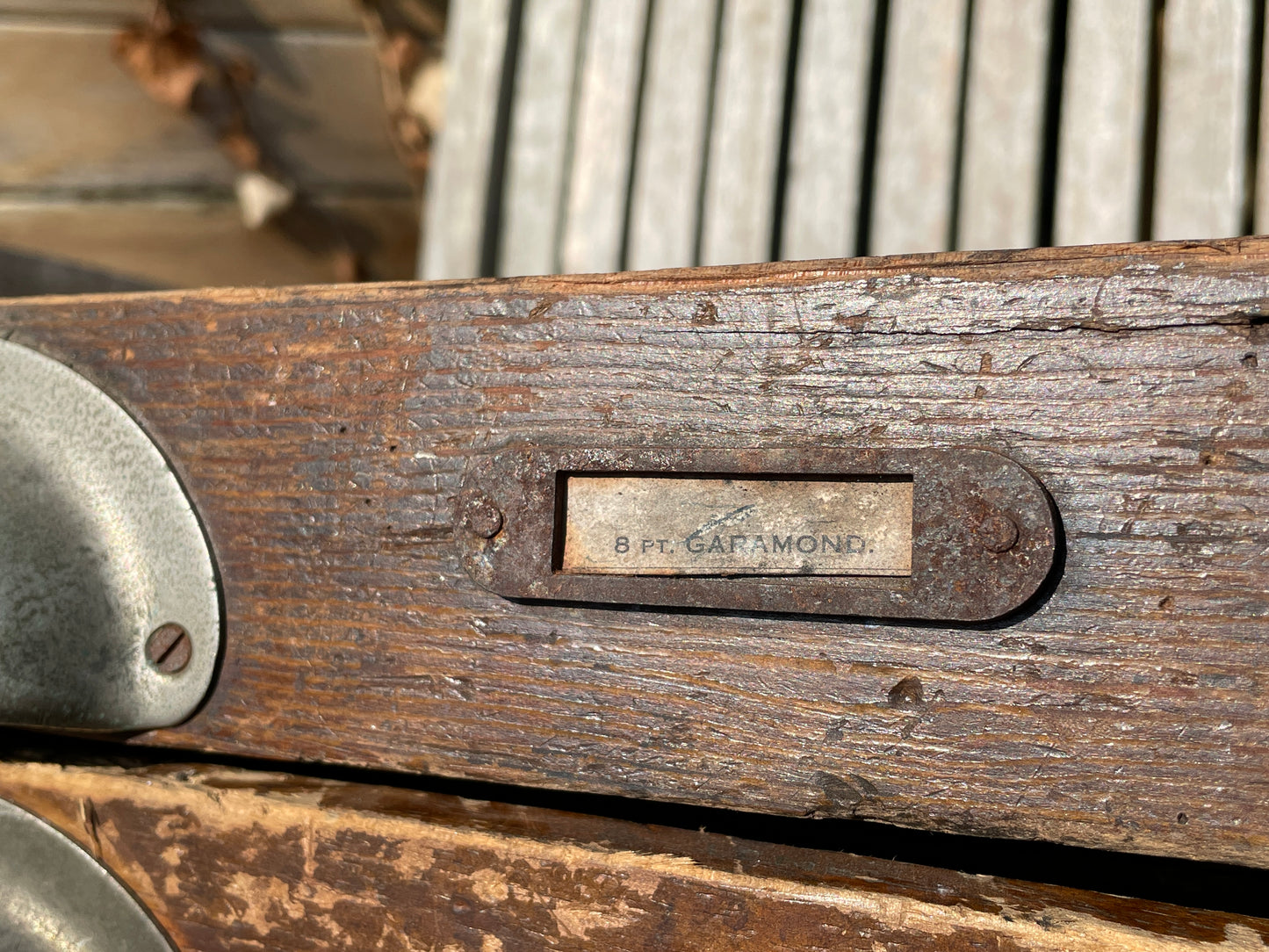 Three original type set printers letterpress typecase drawers for display c1920's