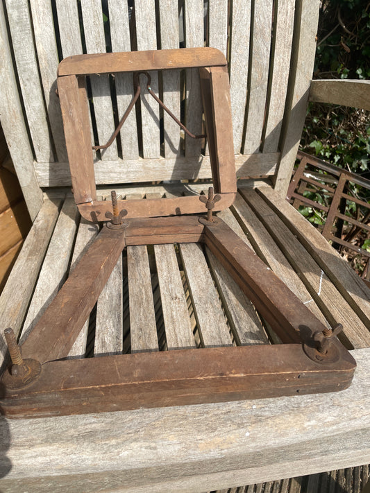 Two vintage wooden tennis racket clamps c1930