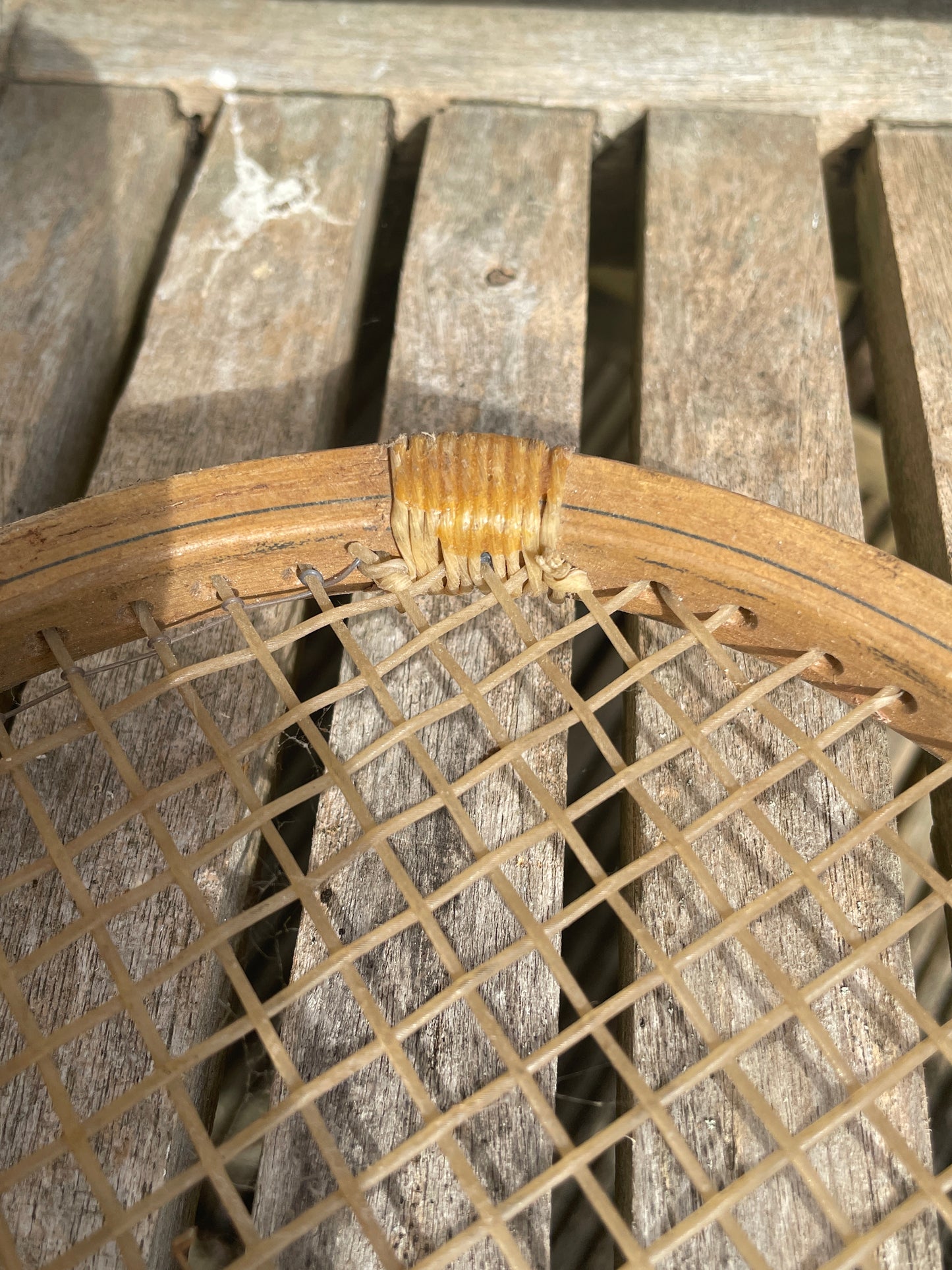 Vintage Dunlop Blue Flash wooden squash racket c1970's