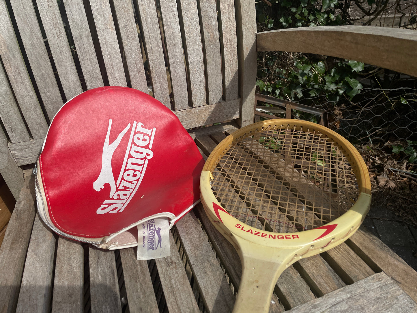 Vintage Wooden Slazenger Demon Tennis Racket Medium 4 Powerflex frame