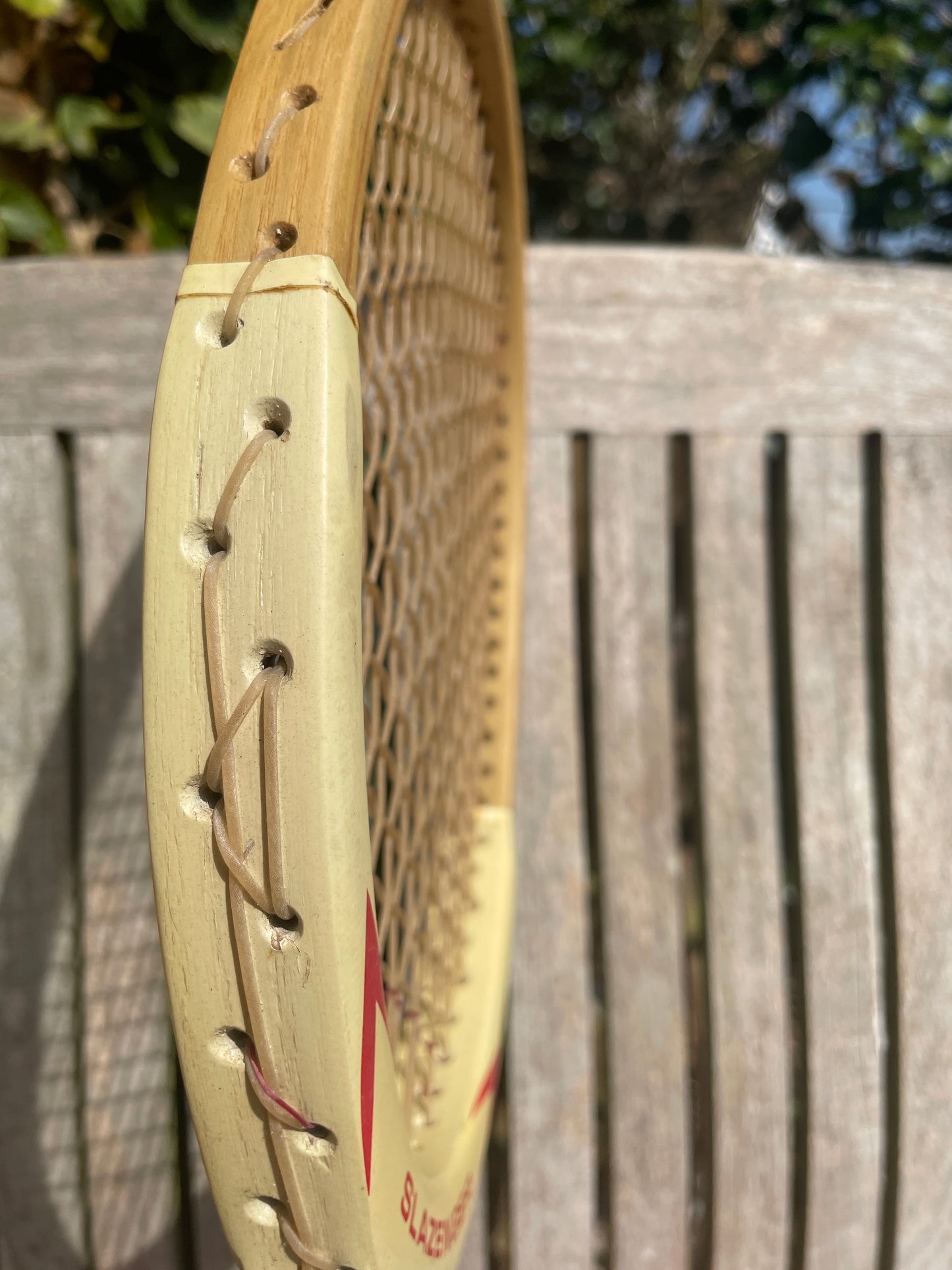 Vintage Wooden Slazenger Demon Tennis Racket Medium 4 Powerflex frame