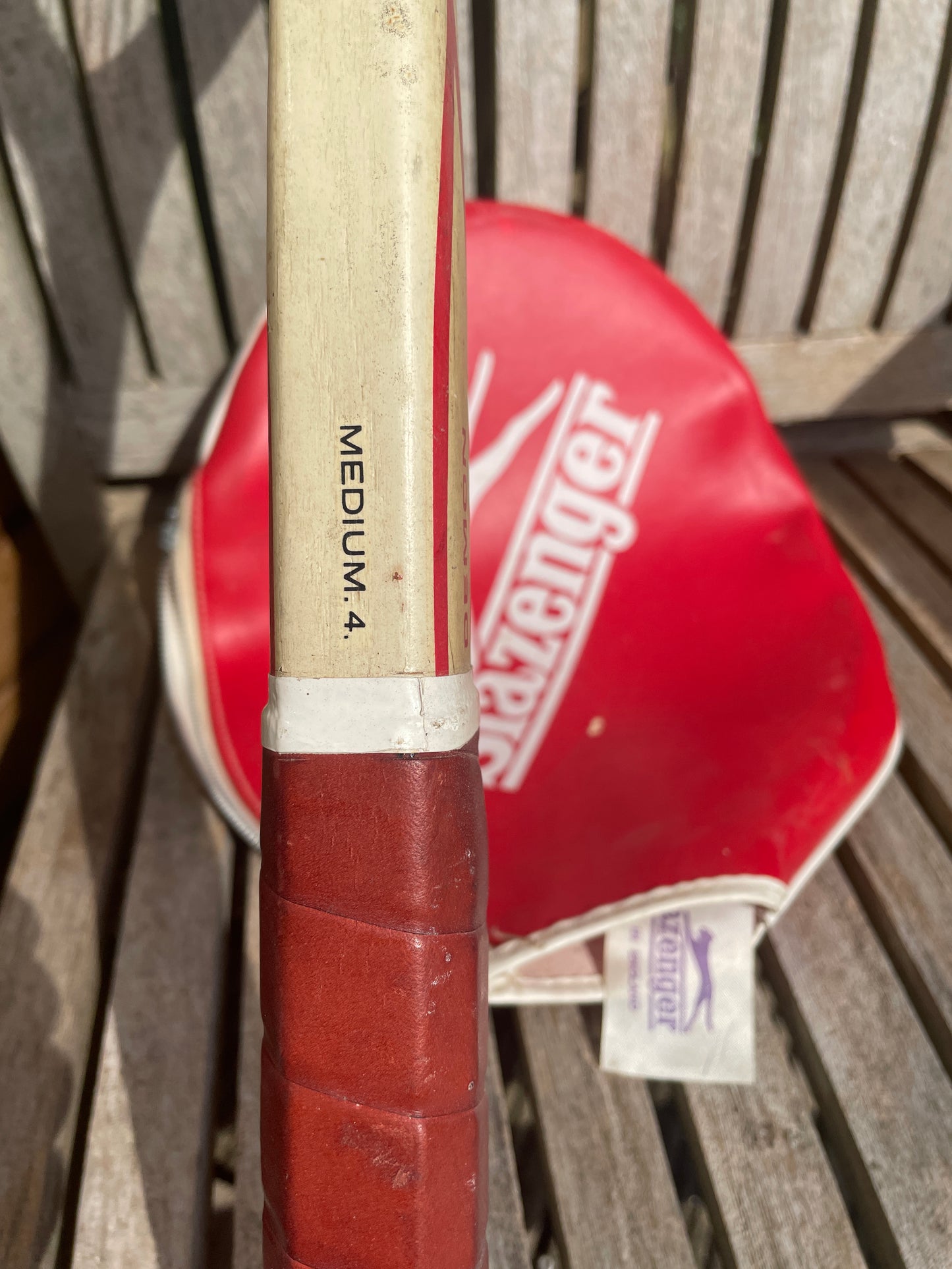 Vintage Wooden Slazenger Demon Tennis Racket Medium 4 Powerflex frame