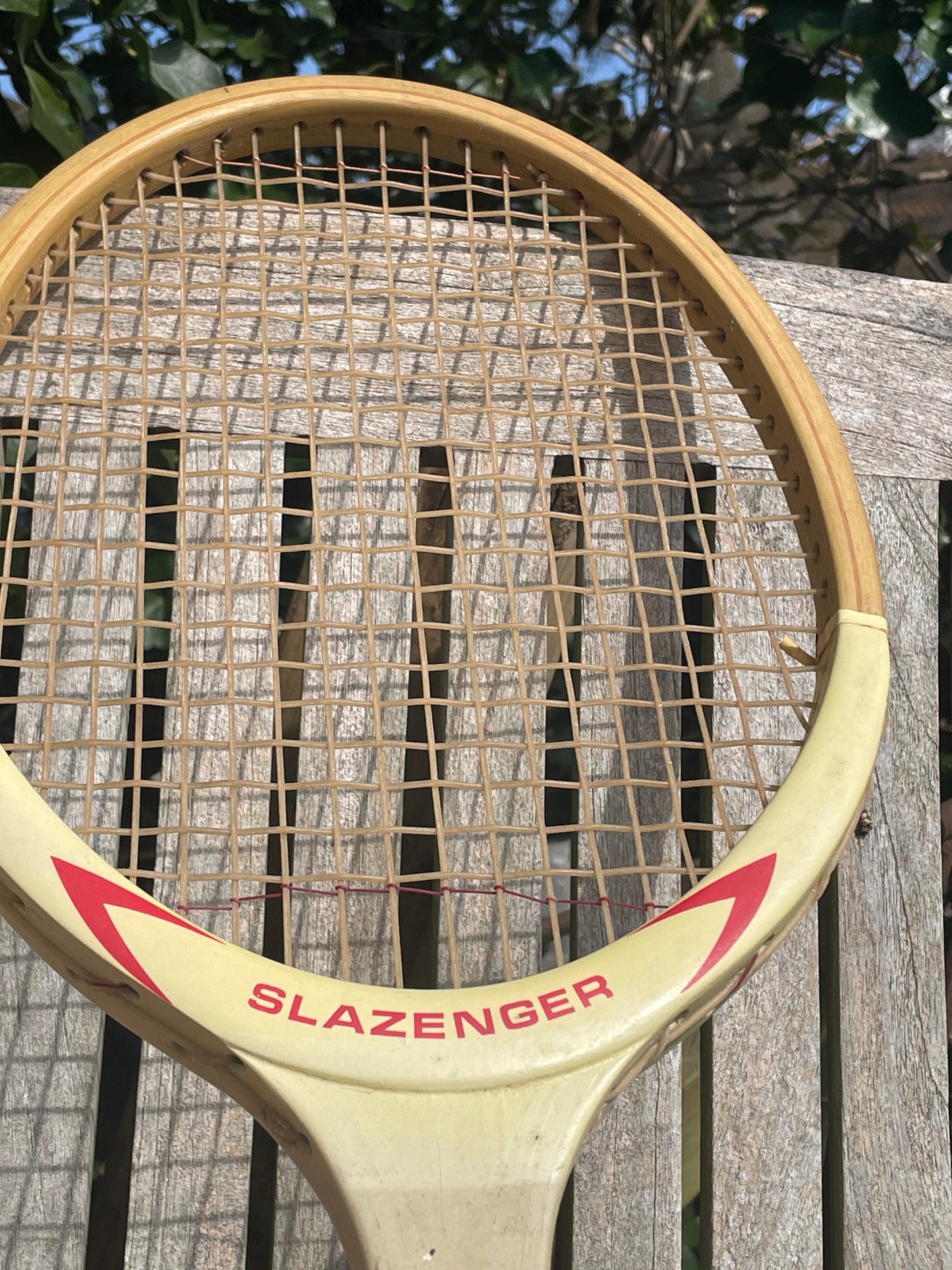 Vintage Wooden Slazenger Demon Tennis Racket Medium 4 Powerflex frame