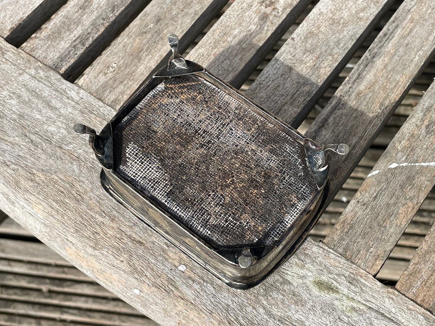 Antique S & Co. EPNS hand engraved jewellery casket 9.5cm wide