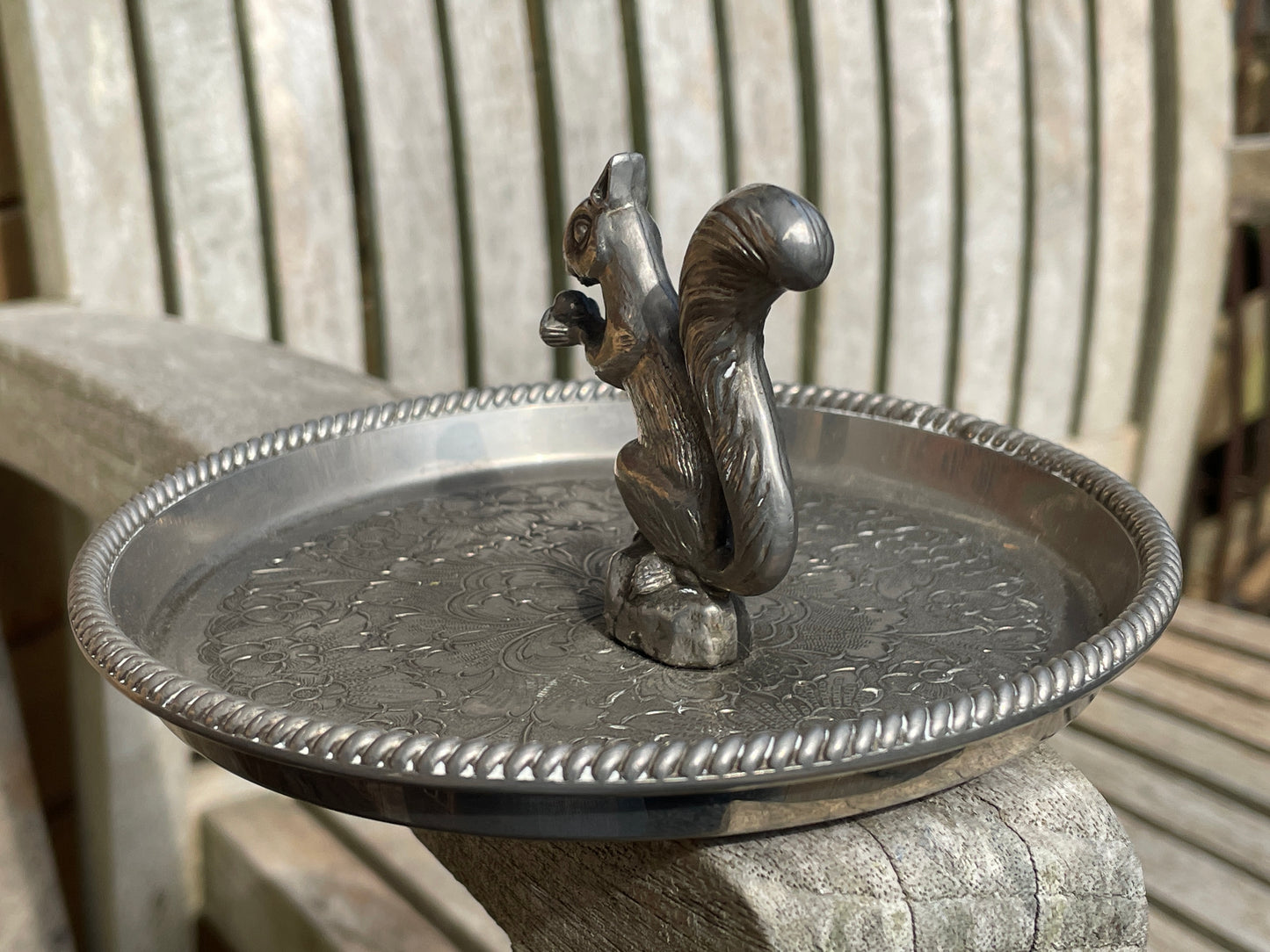 Seba Silver plated ZBA squirrel trinket, ring, ear ring, jewellery tray