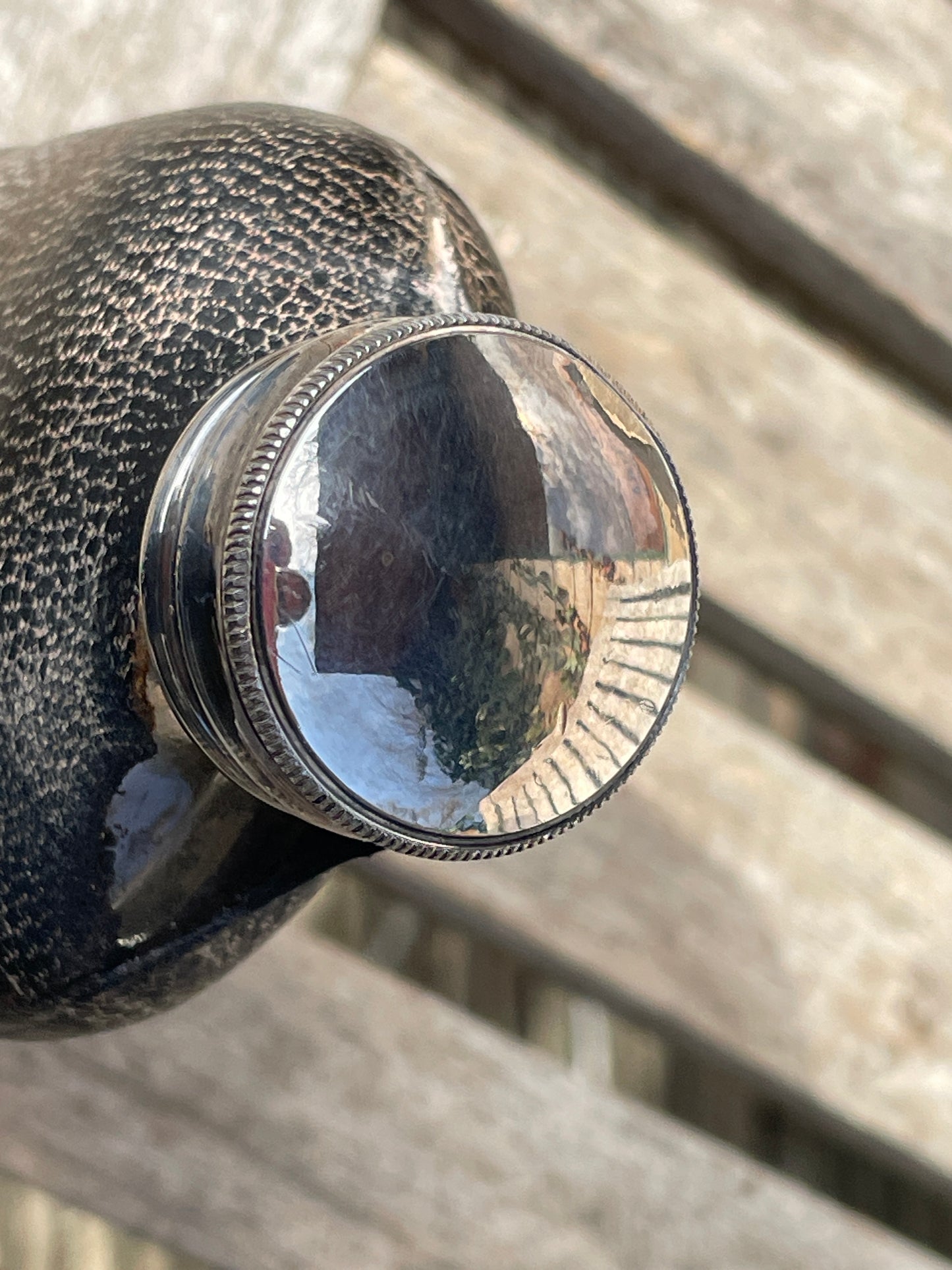 Vintage 1930s James Dixon & Sons Sheffield Hip Flask with EPBM Cup & Shagreen Wrap – Made in England Mark