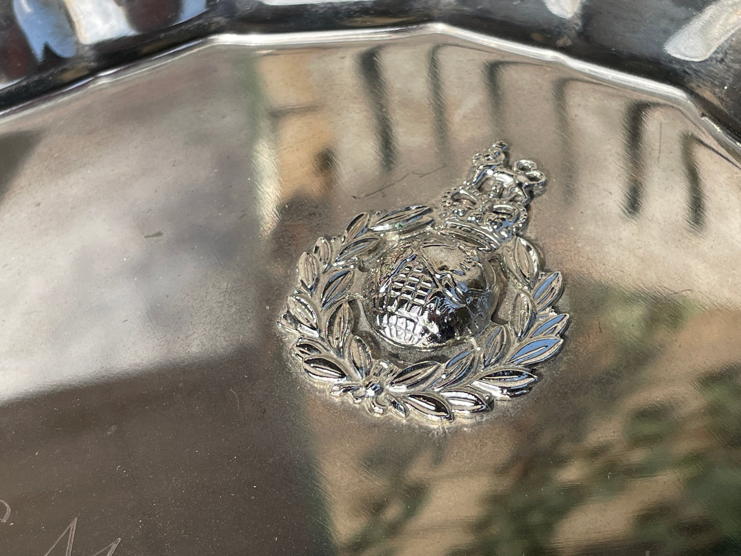 Royal Marine Commando passing out commemorative silver salvo 21cm diameter militaria