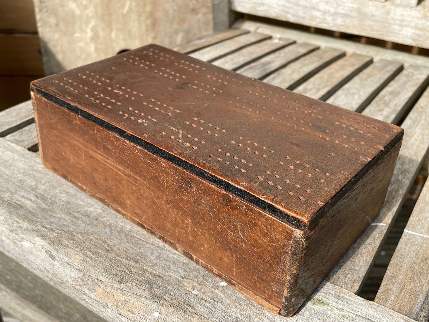 Vintage Contract Bridge cards, dice, books and wooden box
