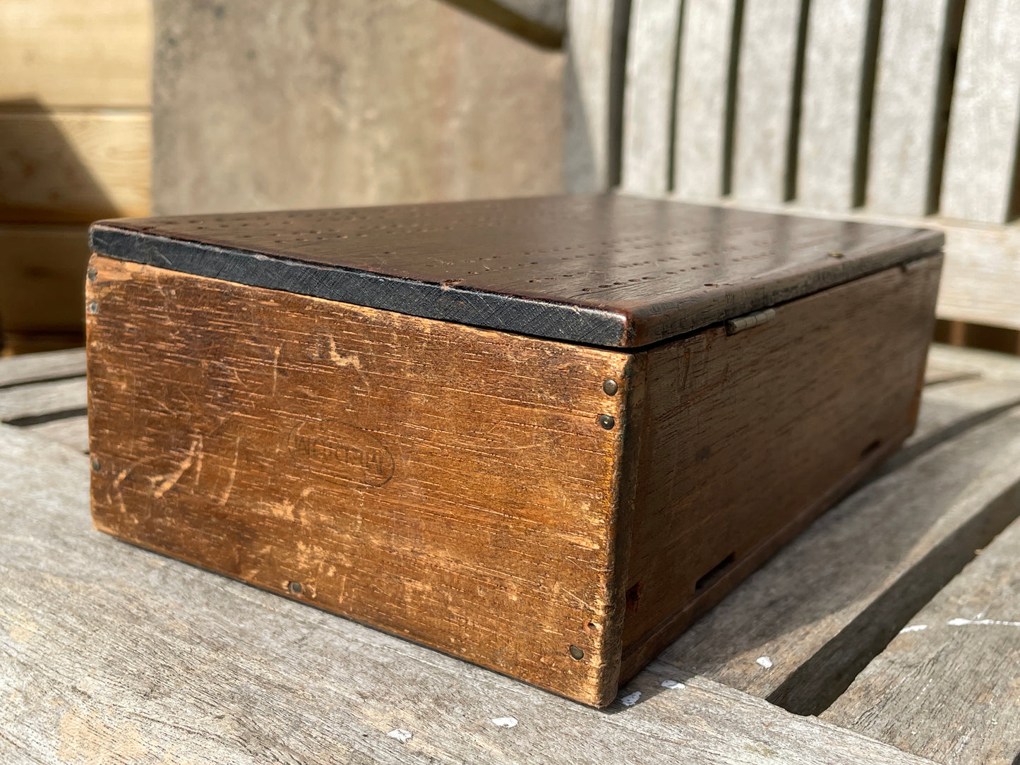 Vintage Contract Bridge cards, dice, books and wooden box