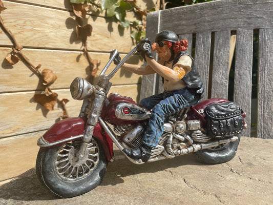 Guillermo Forchino “The Motorbike” Sculpture – Comic Art Figurine – 1980s Design – 25cm Long – Excellent Condition