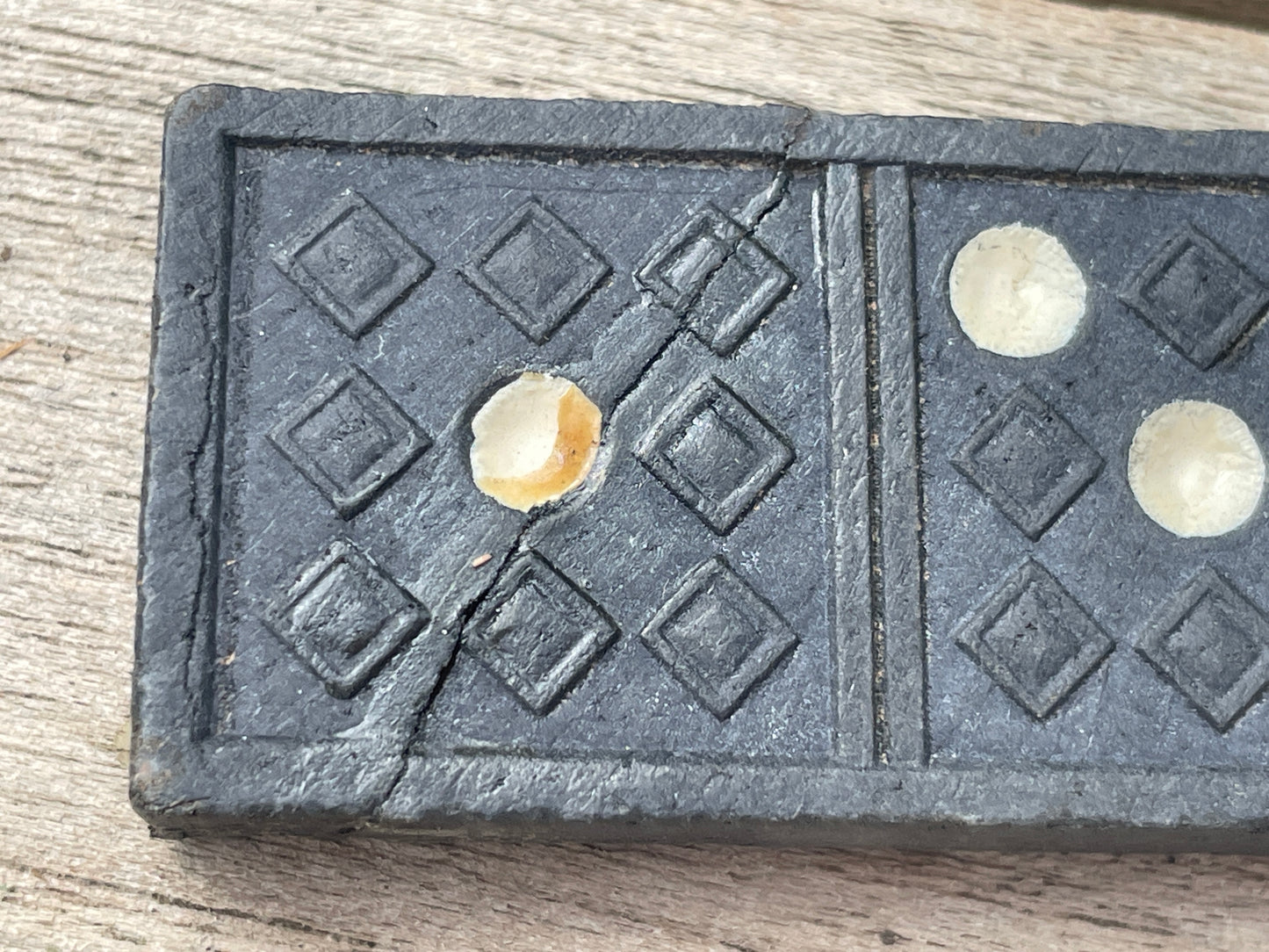 Vintage Spears Games Domino Set – Ships Design on Rear – Classic Wooden Dominoes – Retro Game Set