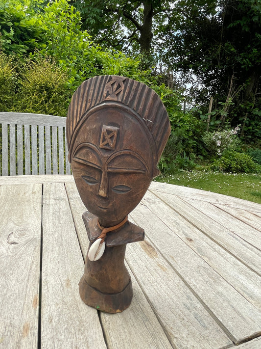 Vintage Akua'ba Fertility Figure – Ashanti Ghana – Hand Carved Tribal Art – African Wooden Statue