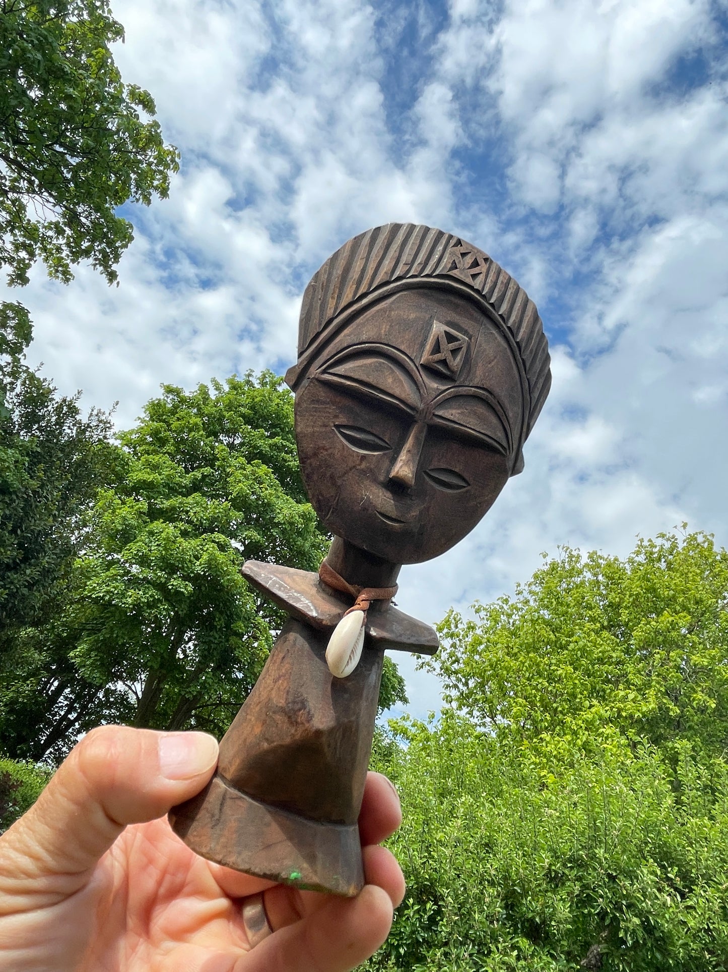 Vintage Akua'ba Fertility Figure – Ashanti Ghana – Hand Carved Tribal Art – African Wooden Statue
